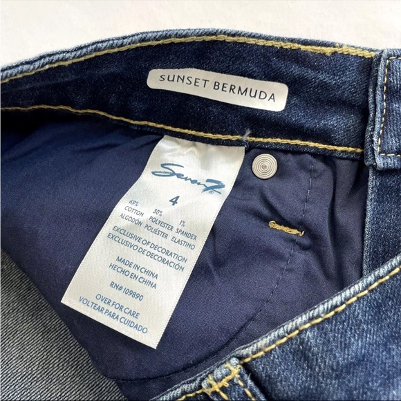 New Seven7 Women's 9" Inseam Stretch Sunset Bermuda Shorts Sz 4 Rolled Cuff NWT - Picture 5 of 6